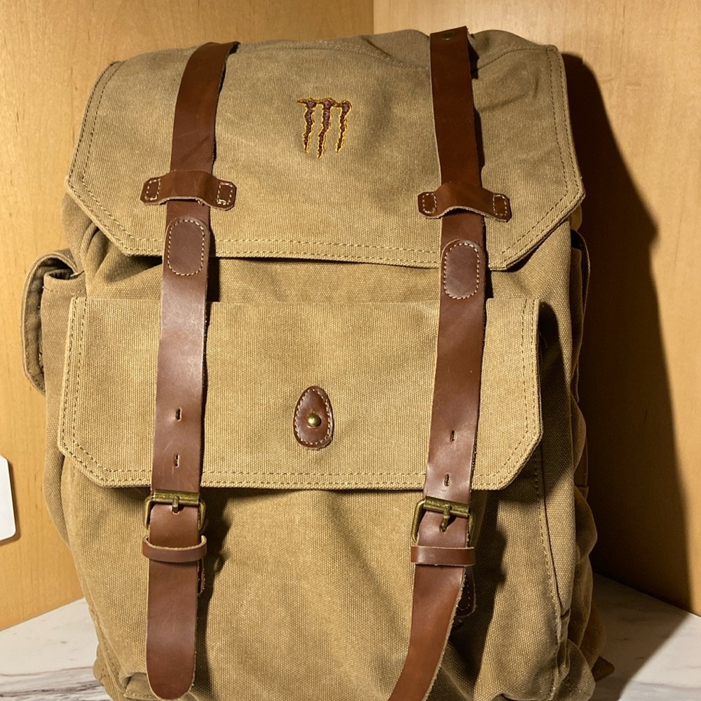 Limited Edition Monster “Java” Canvas and Leather backpack